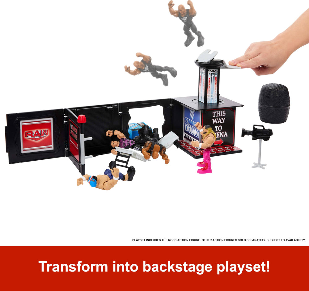 Mattel WWE Knuckle Crunchers The Rock 3.25-inch figure ready for posing.