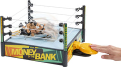 Mattel WWE Money in the Bank ring playset elevated ring height for dramatic entrances