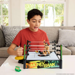 Mattel WWE Money in the Bank ring playset two play modes setup for action