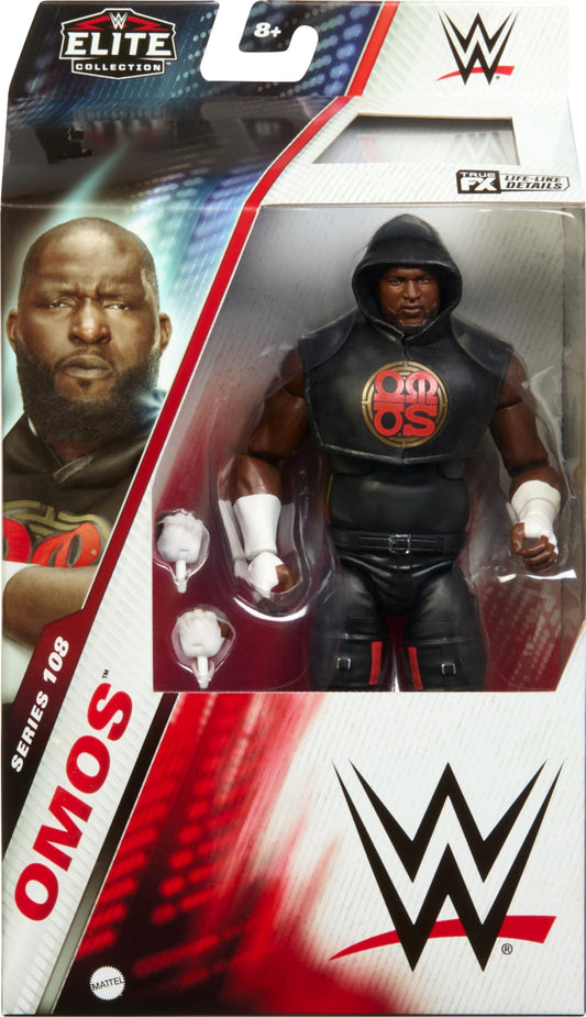 Mattel WWE Omos TrueFX detailing captures lifelike facial features for fans and collectors.
