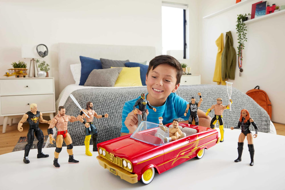 Mattel WWE Rey Mysterio Main Event figure with detailed articulation for dynamic poses