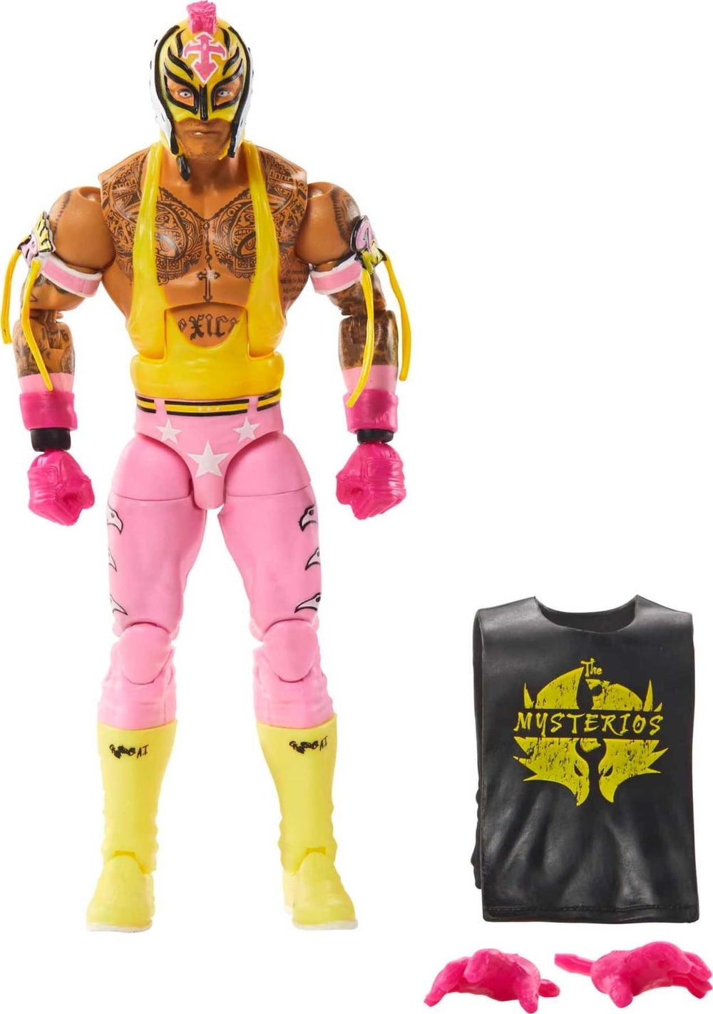 Mattel Rey Mysterio Top Picks figure front view for display and dynamic posing.