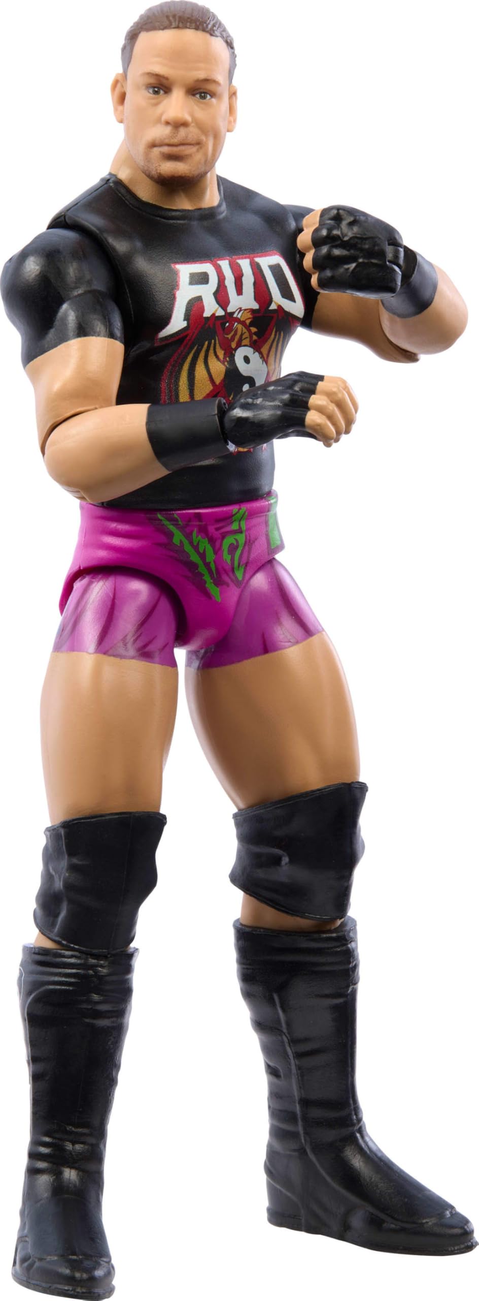 Mattel WWE Rob Van Dam figure in dynamic pose.