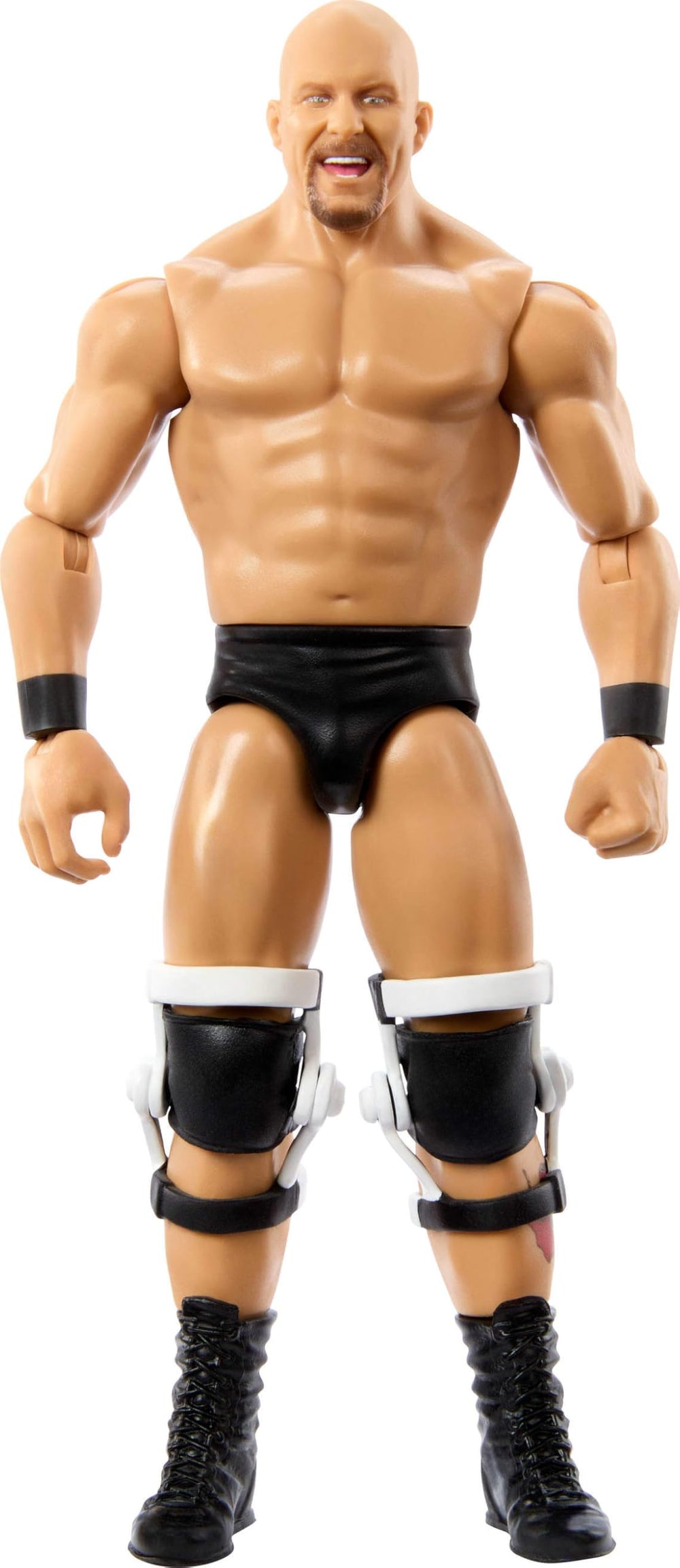 Mattel Stone Cold Steve Austin 6-inch figure with authentic ring gear for realism.