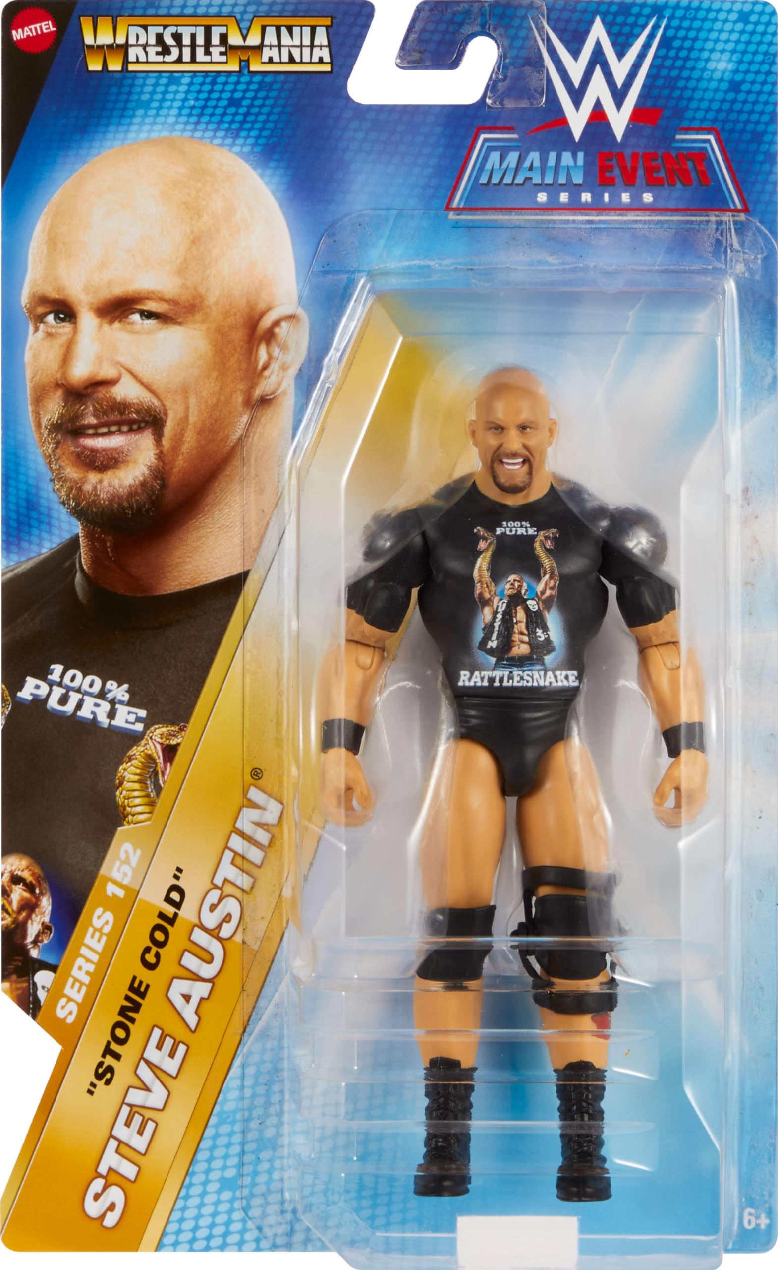 Mattel WWE Stone Cold Steve Austin figure articulation pose for dynamic play.