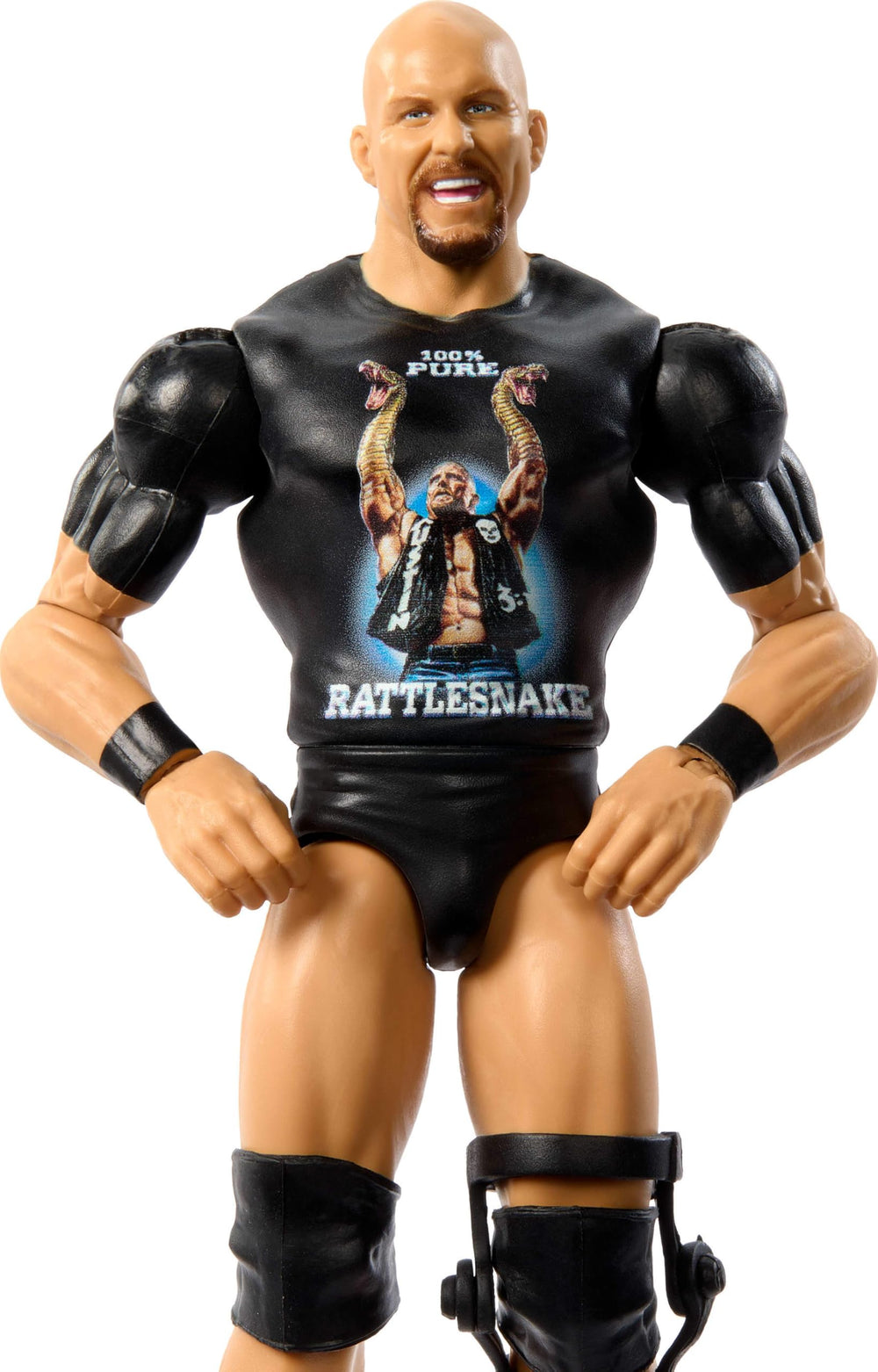 Mattel WWE Stone Cold Steve Austin face sculpt with lifelike expression.