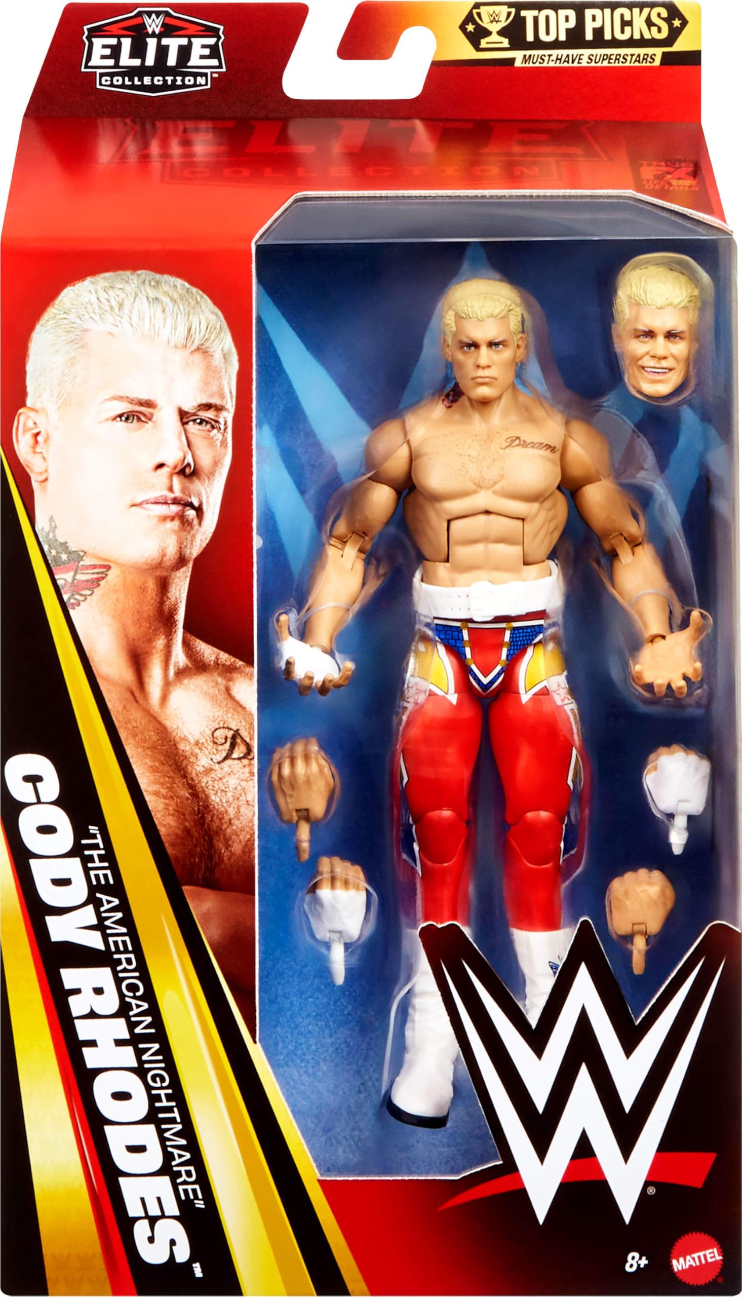 Mattel Cody Rhodes Top Picks figure with swappable hands for dynamic posing
