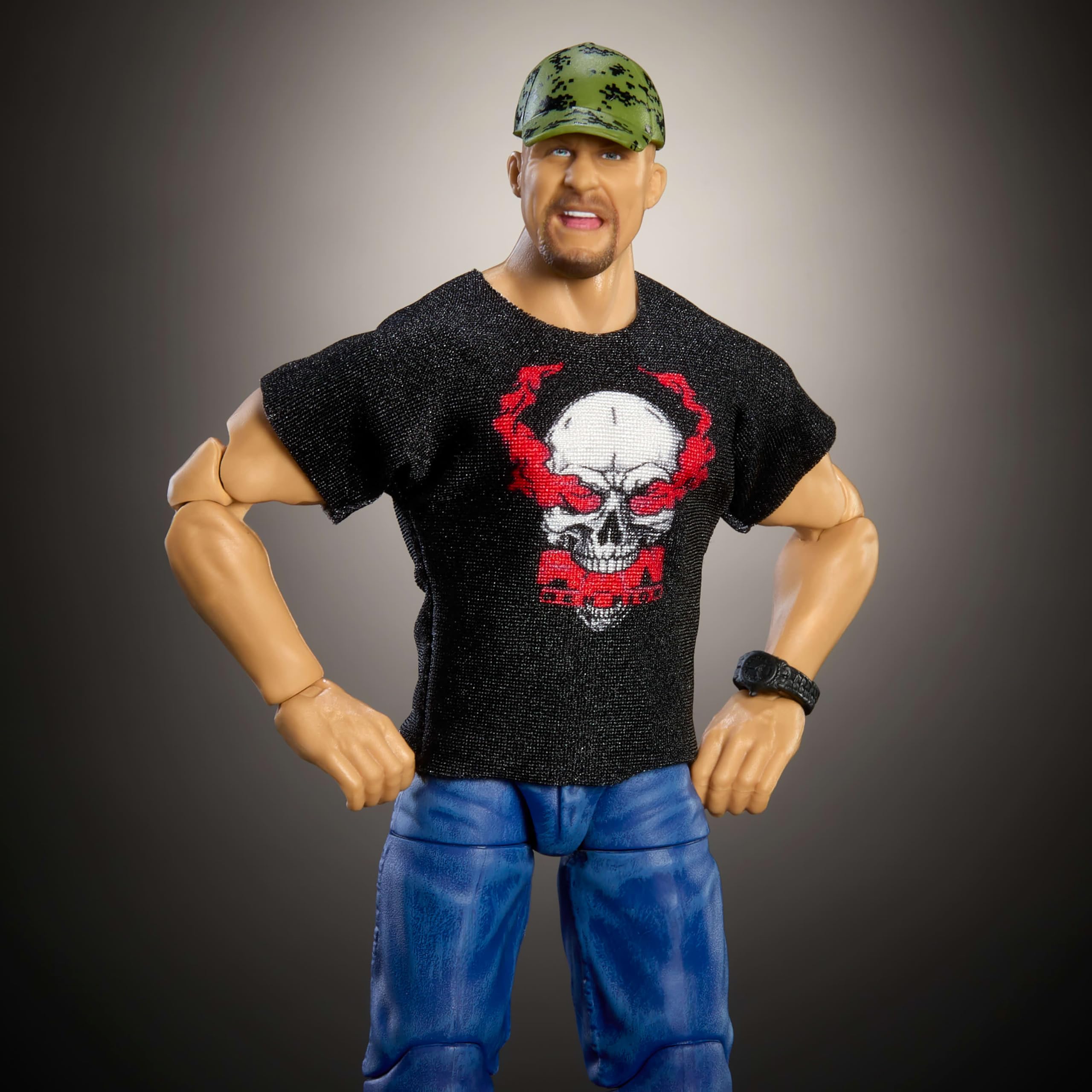 Swappable hands on Mattel Stone Cold Steve Austin figure to expand pose options