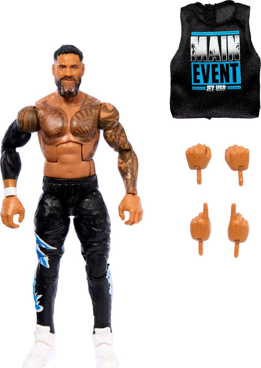 Mattel WWE Top Picks Jey Uso figure in dynamic pose for display and play