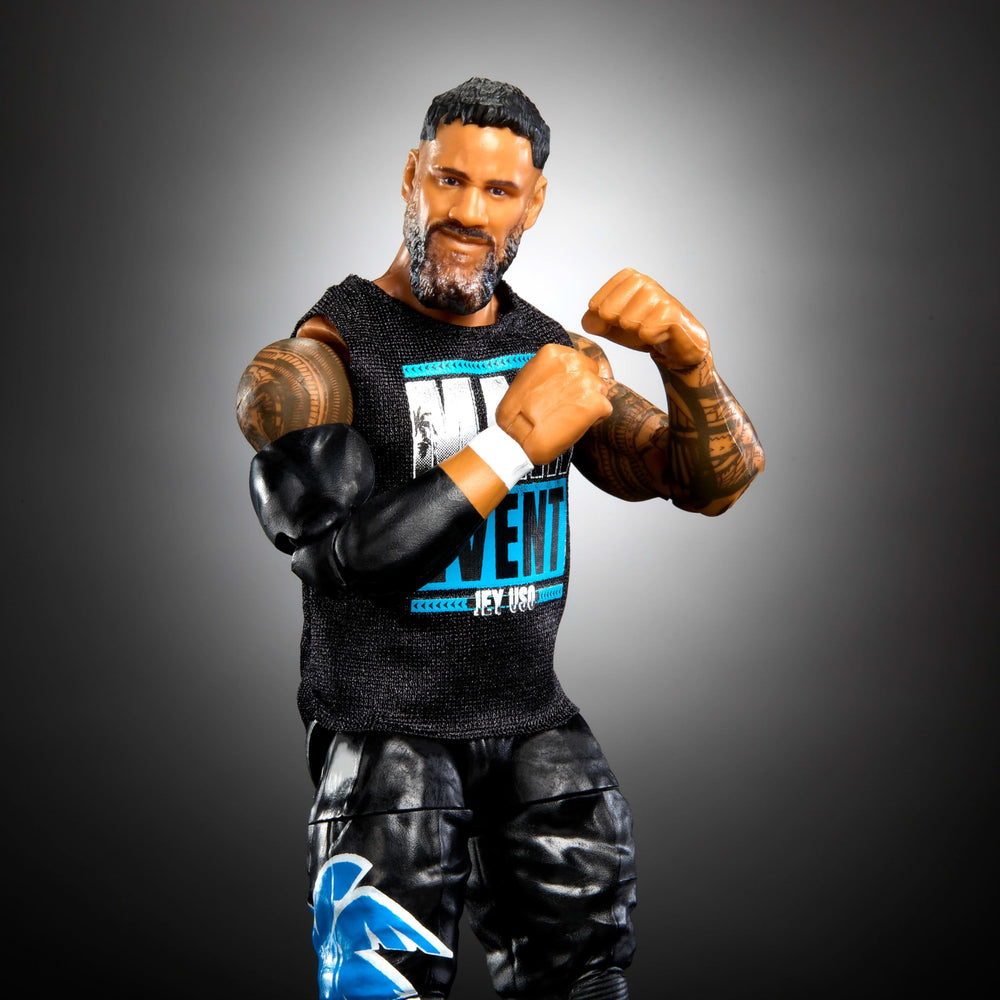 Swappable hands with Mattel Top Picks Jey Uso for pose versatility