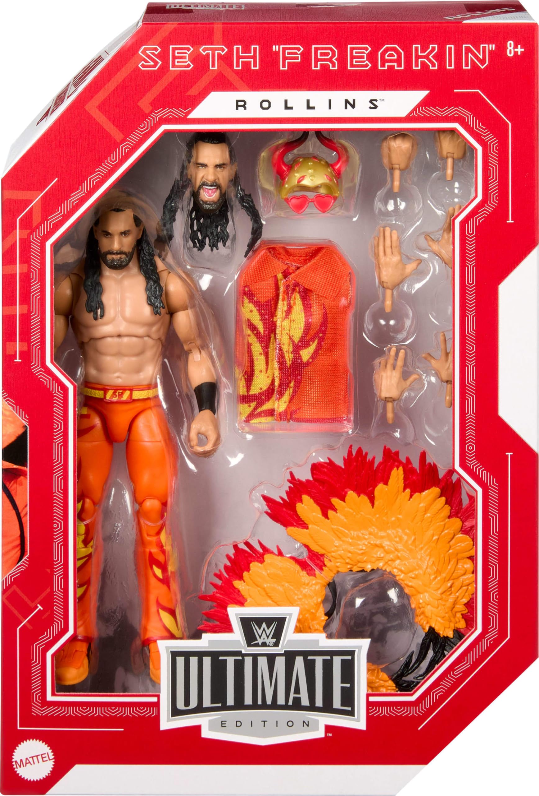 Mattel Seth Rollins Ultimate Edition articulation showcased for dynamic posing options.