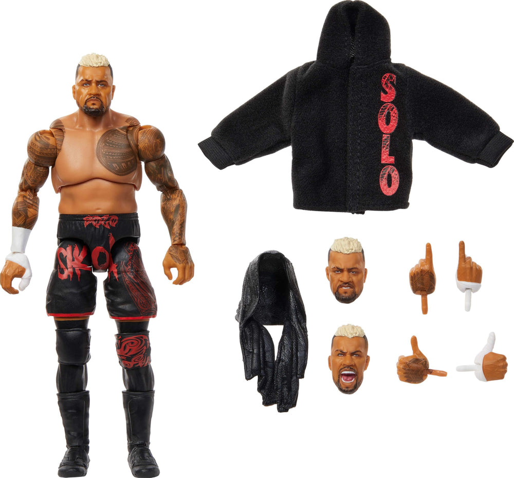Mattel WWE Ultimate Edition Solo Sikoa figure for dynamic posing and display.