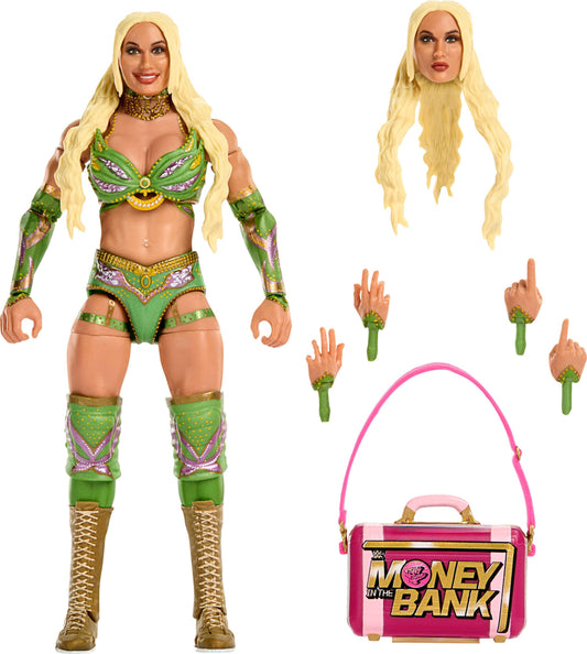 Mattel WWE Ultimate Edition Tiffany Stratton figure front view for dynamic display.