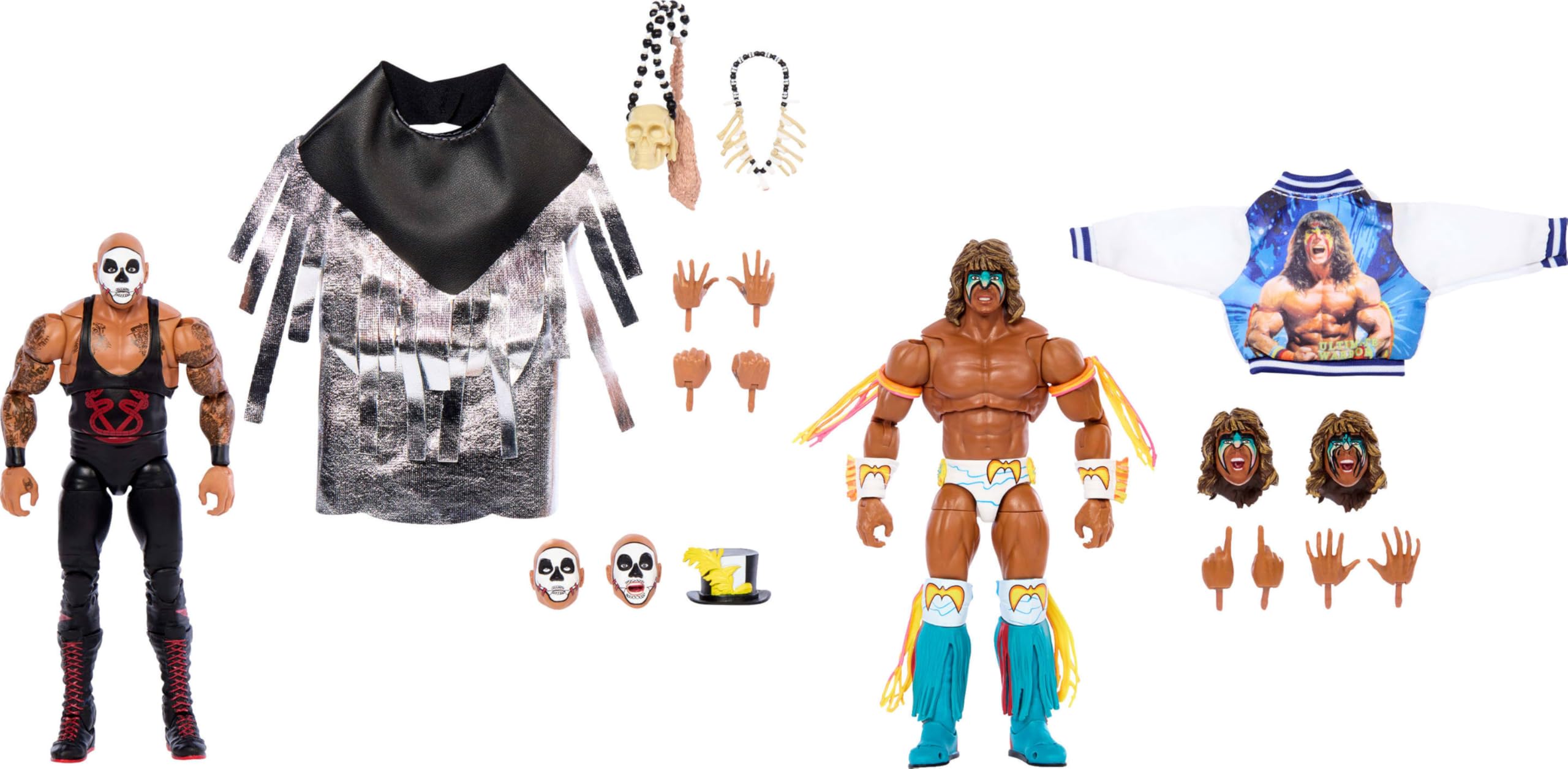 Mattel WWE Ultimate Edition Ultimate Warrior face detail for lifelike display.