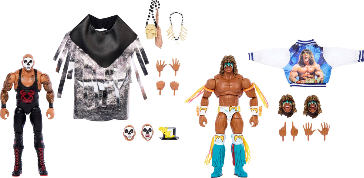 Mattel WWE Ultimate Edition Ultimate Warrior face detail for lifelike display.