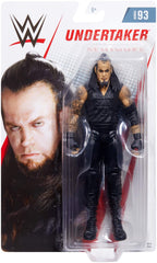 Mattel WWE Undertaker figure shows articulated joints for dynamic posing.