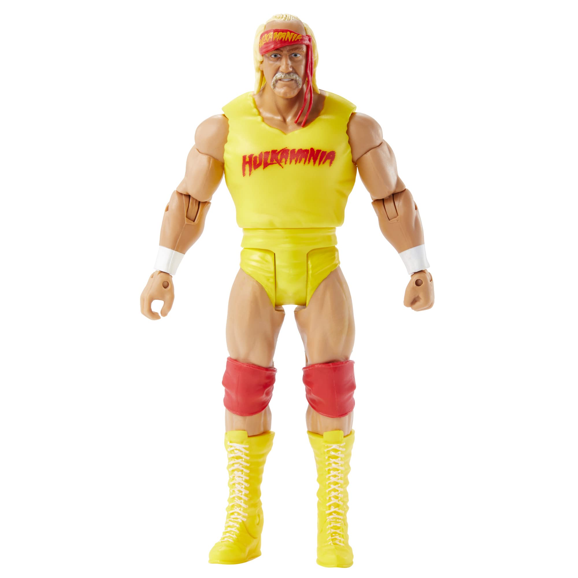 Mattel WWE Hulk Hogan 6-inch figure pose for dynamic battles and display.