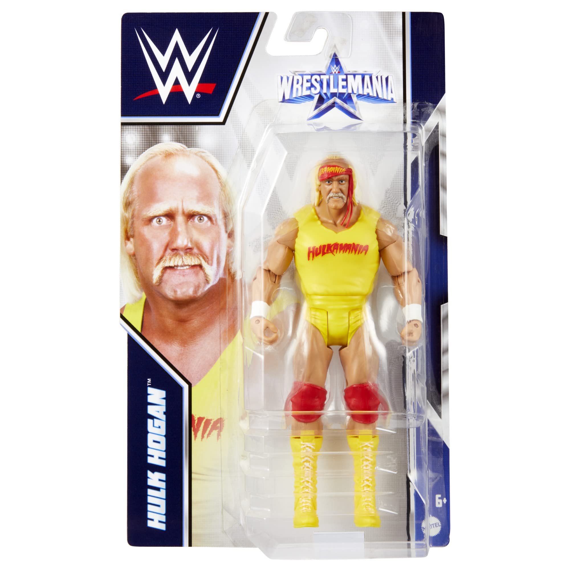 Mattel WWE Hulk Hogan collectible for display and playtime.