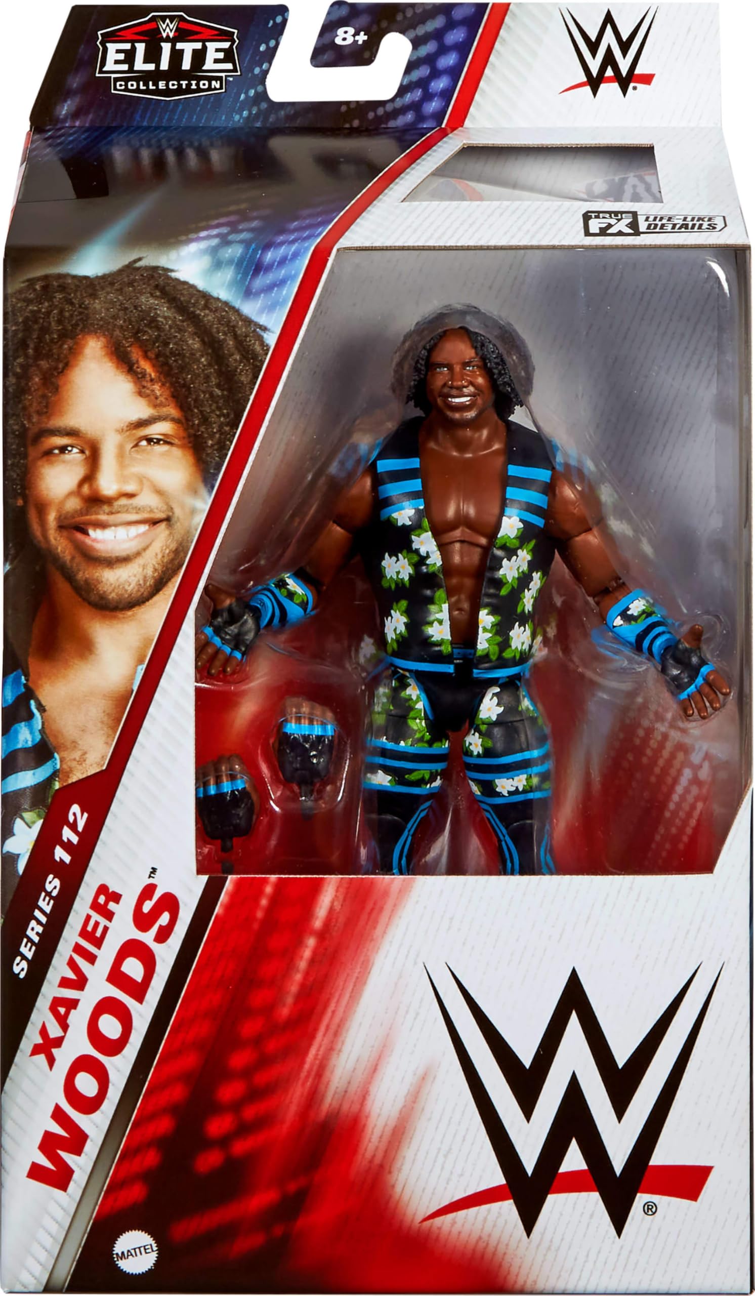 Xavier Woods figure with TrueFX detailing for lifelike facial features.