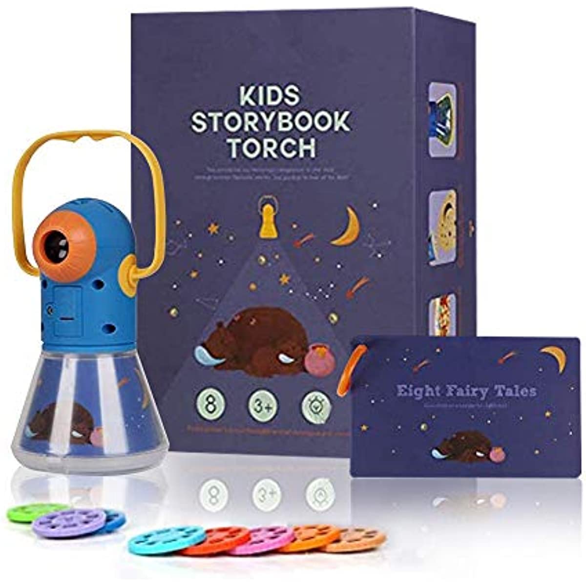 Matteobenni Kids Story Projector displays moonlit scenes for storytelling.