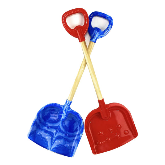 Matty's Toy Stop 28-inch red scoop shovel with sturdy wooden construction for kids