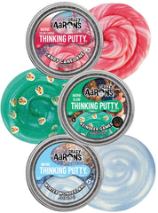 Matty's Toy Stop Crazy Aaron's Holiday Putty Mini Tin Reindeer Games glows for nighttime fun.