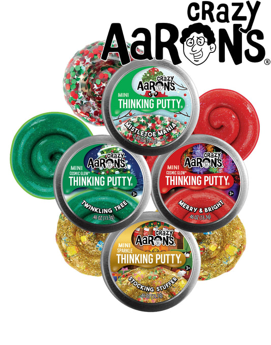 Matty's Toy Stop Crazy Aaron's Stocking Stuffer Sparkle putty in a mini tin for festive sparkle.
