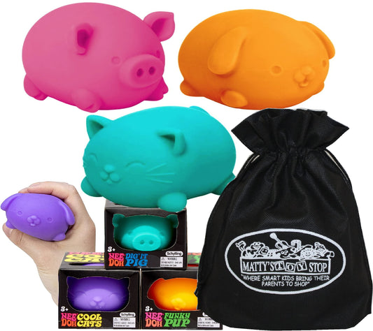Matty's Toy Stop Schylling Nee Doh Cool Cats squishy toy promotes sensory focus and calm
