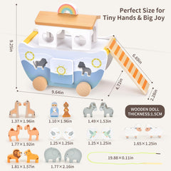 Mauzutta Noahs Ark storage fold-down door keeps play tidy.