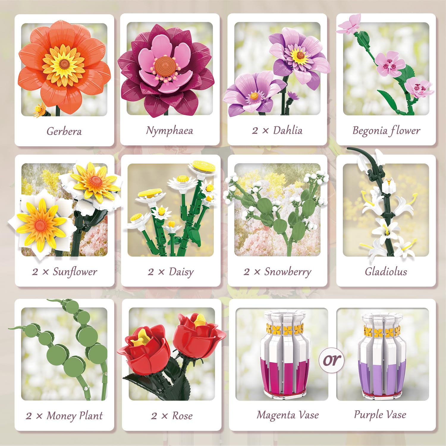 Mavo brix 16 lifelike blooms for flexible DIY displays
