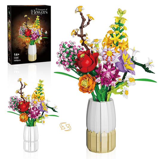 Mavo brix 2in1 vase set in white and yellow for versatile decor.
