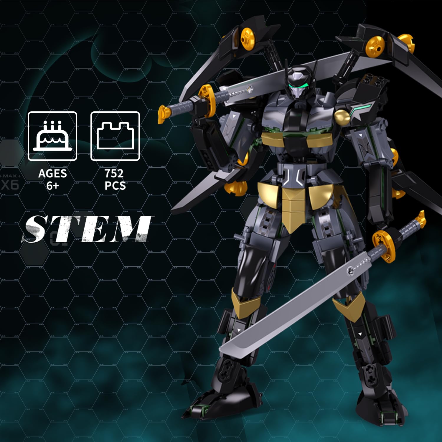 Mavo brix two-knife feature for authentic mech display.