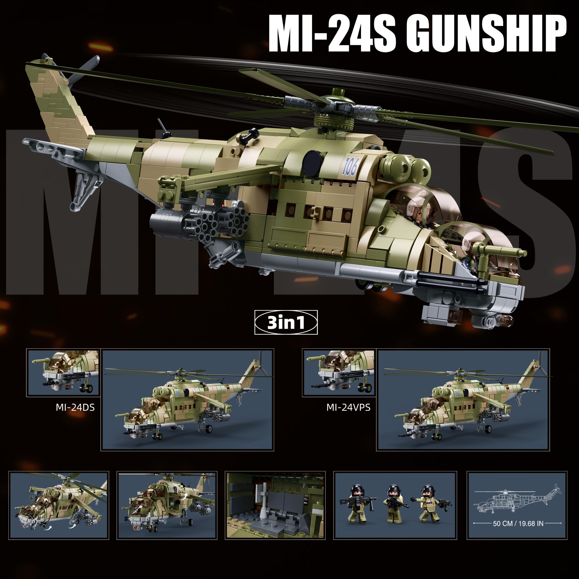 Mavo Brix MI-24DS 3-in-1 model assembly offers versatile building options
