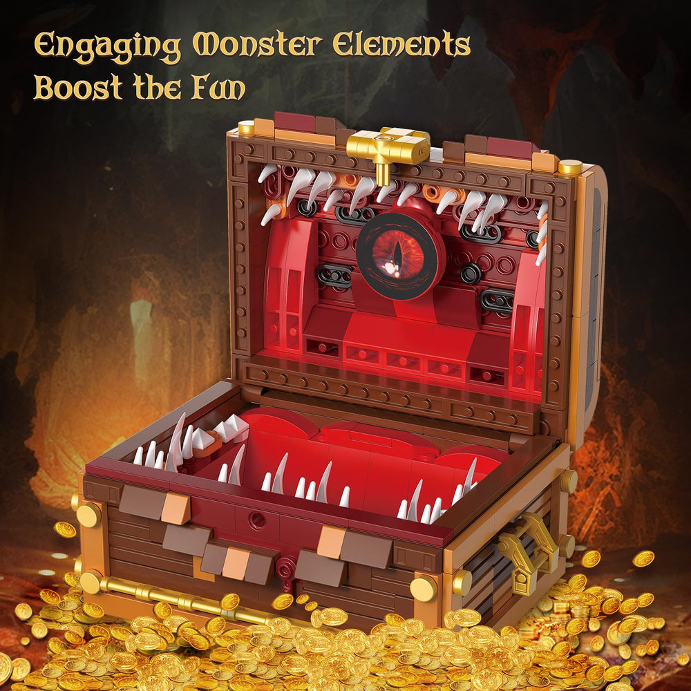 Mavo brix Mimic Chest teeth detail reveals the monster interior for dramatic display.