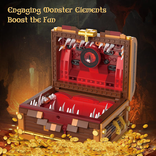 Mavo brix Mimic Chest teeth detail reveals the monster interior for dramatic display.