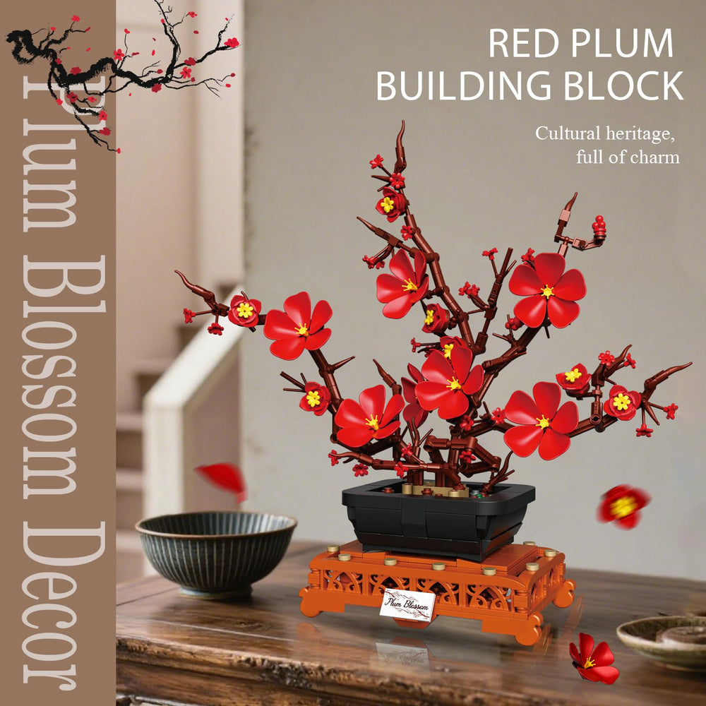 Mavo brix Plum Blossom Building Set artistic bonsai adds elegant flair to any room.
