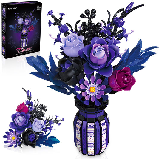 Mavo brix Purple Flowers Bouquet Vase, elegant centerpiece for your space.