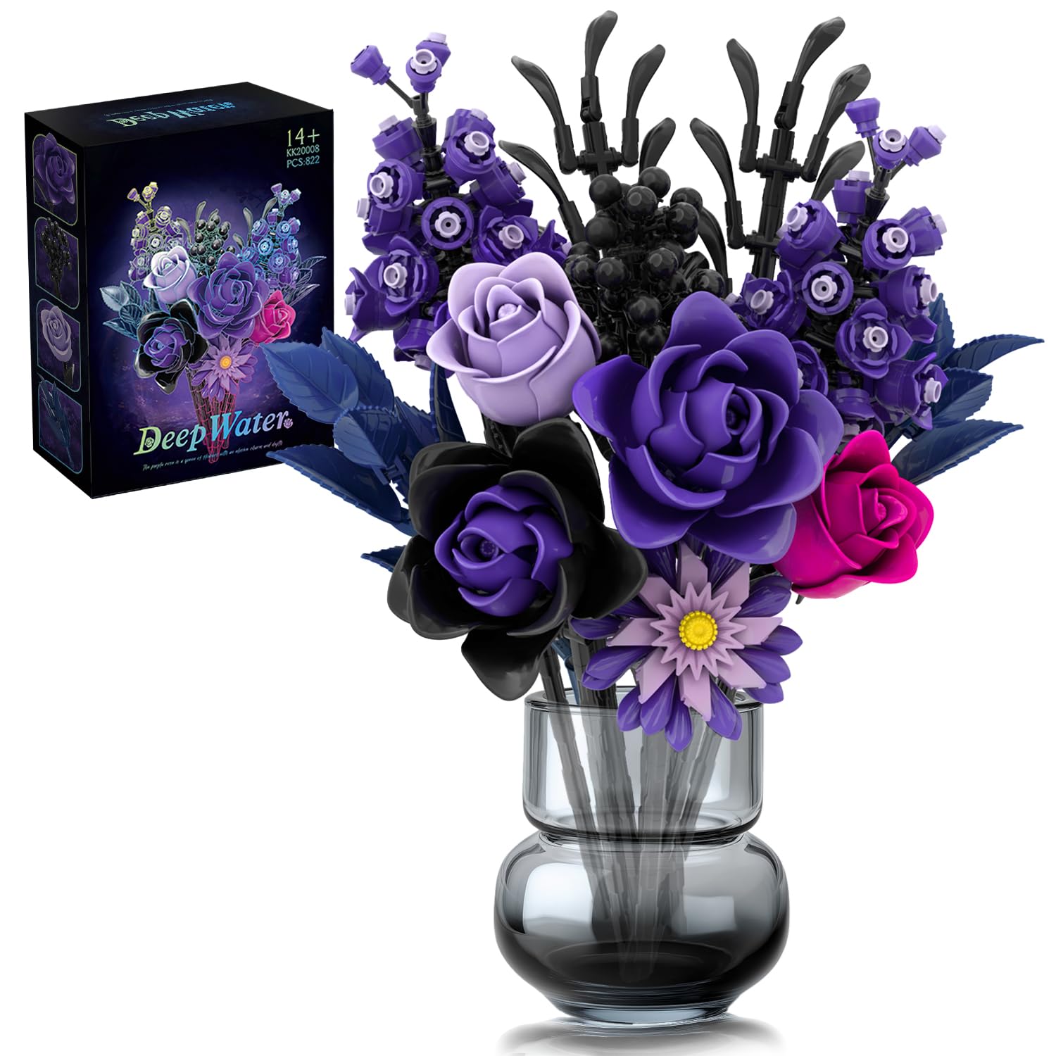 Mavo Brix purple rose bouquet assembly demonstrates durable gothic decor options.