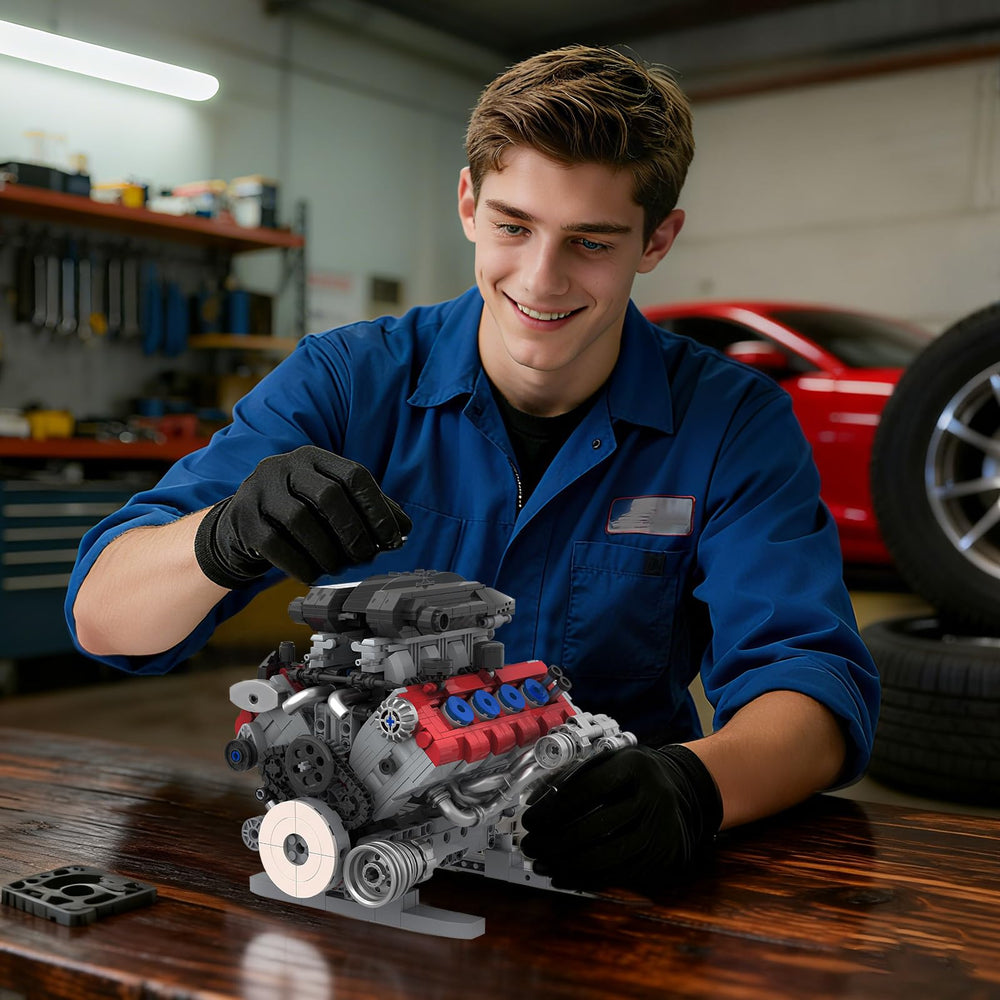 Mavo brix V8 engine model ABS blocks with smooth edges