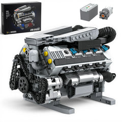 Mavo brix V8 engine model kit pistons in motion showing synchronized movement for learning
