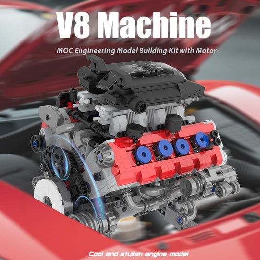 Mavo brix V8 engine model turbocharger detail enhances realism