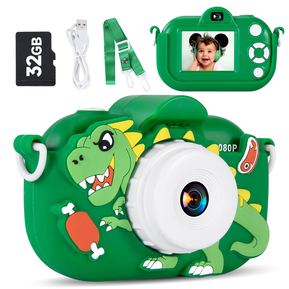MAVOKIS kids camera front view, portable and easy to grip for young explorers.