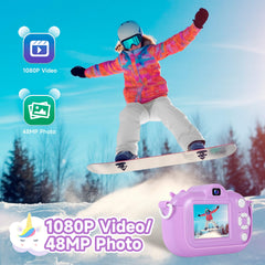 MAVOKIS Kids Camera in a shockproof case for durability.