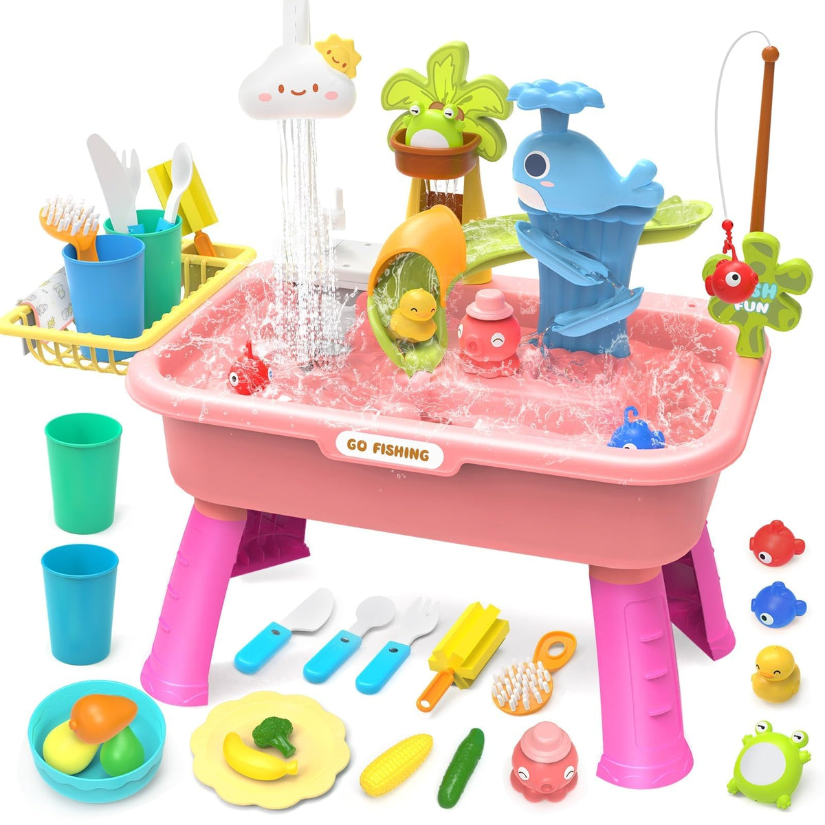 Max & Deril play sink with detachable legs for standing or tabletop fun.