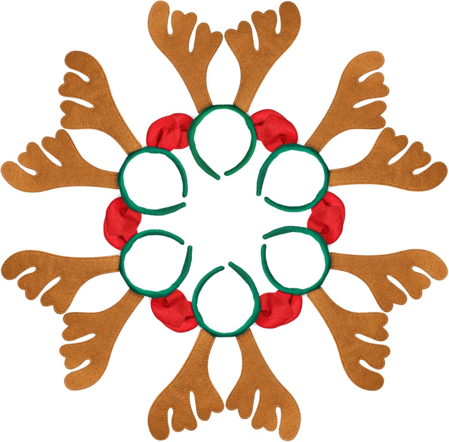 Max Fun Reindeer Antlers Headband, soft non-woven wear for comfy holiday celebrations.