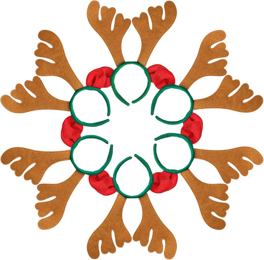 Max Fun Reindeer Antlers Headband, soft non-woven wear for comfy holiday celebrations.
