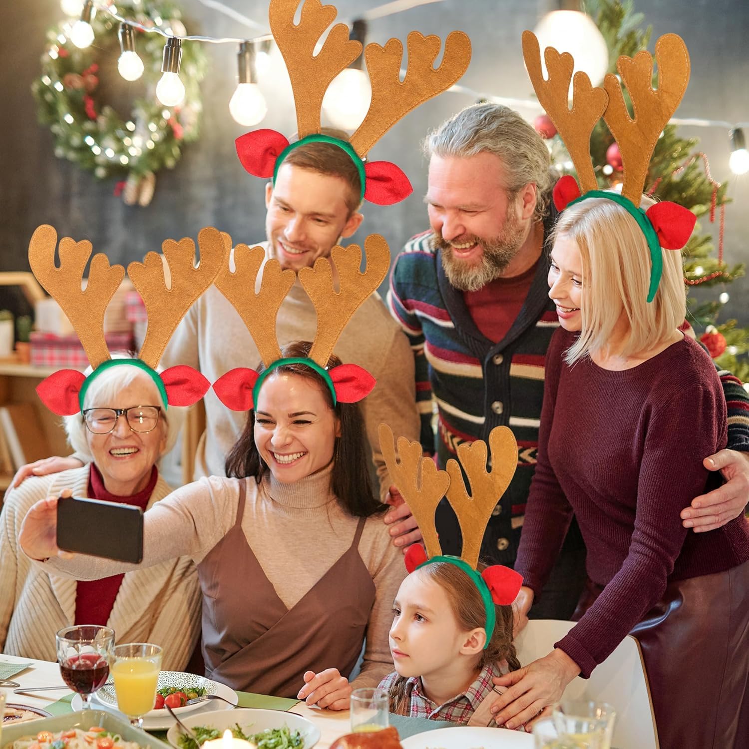 Max Fun Reindeer Antlers Headband, matches Christmas outfits and elevates festive gatherings.