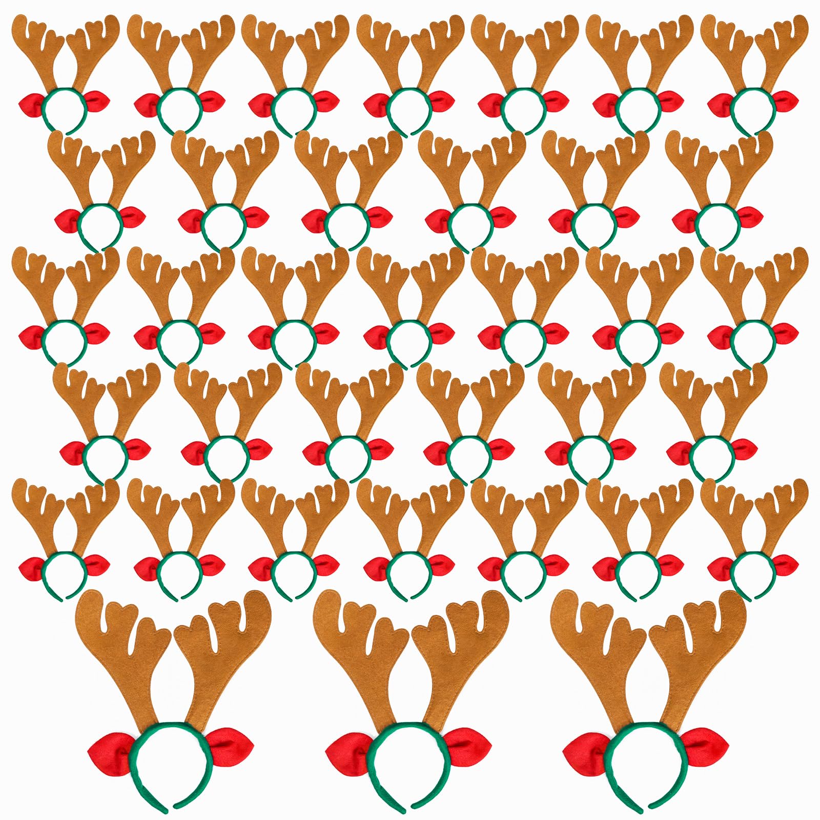 Max Fun Reindeer Antlers Headband, classic Christmas colors add festive mood.