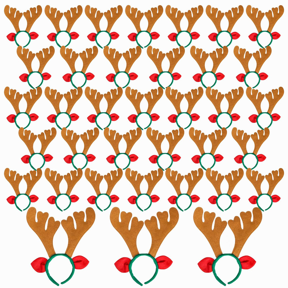 Max Fun Reindeer Antlers Headband, classic Christmas colors add festive mood.