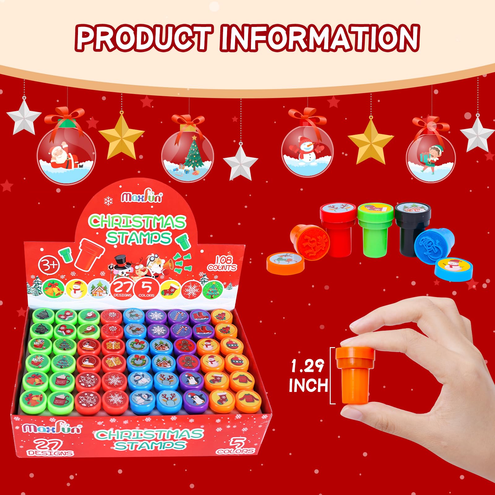 Max Fun candy-cane stamp for festive scrapbooking and gift labeling